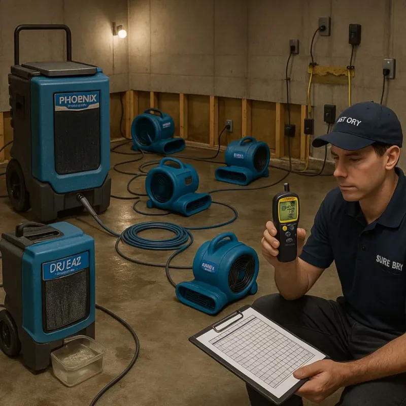 Structural Drying and Dehumidification process in Milton, WA